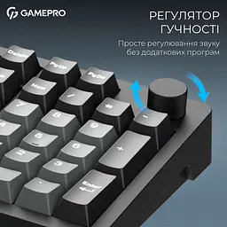 Клавіатура GamePro Asgard Drakkar Keychron Super Red Switch Wireless/Bluetooth/USB Black бездротова (MK305BK) - мініатюра 6