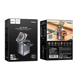 Заряджання Qi HOCO Way multifunctional speaker with wireless charger and clock DWQ04 |BT5.3, 15 W Max| - мініатюра 2