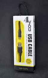 Usb-cable Micro USB 4you Dnister black (2.4A, Silicon Perfect, 1.5m)