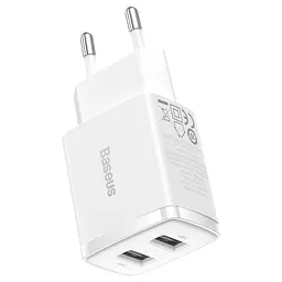 Зарядний пристрій Baseus Compact 2xUSB 10.5W 2.1A White (CCXJ010202) - мініатюра 4