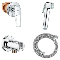Набір гігієнічного душа прихованого монтажу Grohe Bau Loop UA11104200, Хром