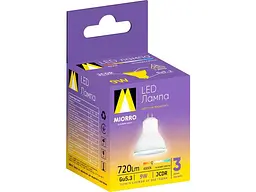 Лампа світлодіодна MIORRO 9W JCDR 720Lm ~ 175-265V арт.51-314-003. - мініатюра 3
