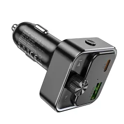 FM-трансмітер модулятор HOCO E81 (USB/Type-C PD30W/3A QC3.0) BT FM transmitter Чорний - мініатюра 3