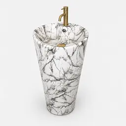 Умивальник VBI Bolonia підлоговий 39x40 см black veins VBI-019033 - мініатюра 4