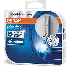 Комплект ксенонових ламп OSRAM 66240CBB-DUO COOL BLUE BOOST D2S 85V 35W P32d-2 XENARC комплект - мініатюра 2