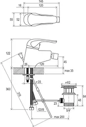 Змішувач для біде Ravak Rosa RS 055.00 X070013 Хром - мініатюра 2