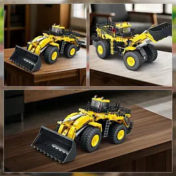 Конструктор Reobrix Mechanical Фронтальний навантажувач з пультом Yellow/Black (22009) [161077] - мініатюра 6