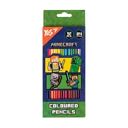 Олівці кольорові 24 кольорів/12шт Yes 290744 Minecraft Heroes(12)(240)