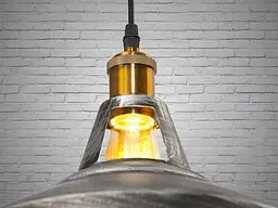 Світильник підвісний Diasha 6857-390-BK-SV Loft, 115 см, E27, металевий, регульована висота, діаметр 39 см, сучасний стиль для - мініатюра 6