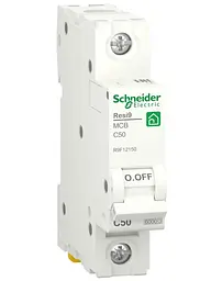 Автоматичний вимикач 1-полюсний Schneider Electric RESI9 1P 50A крива "C" 6 kA (R9F12150)