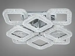 Стельова світлодіодна люстра з пультом, підсвіткою, 90W, хром - мініатюра 4