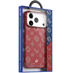 TPU+PC чохол Blueo Gilded Tactile Woven with Magnetic Fit для Apple iPhone 17 Pro (6.3") Red - мініатюра 2