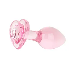 Анальна пробка EasyToys Anal Plug Glass M 8.3 см (рожевий) - мініатюра 4