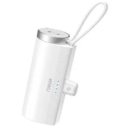 Портативний ЗП Power Bank WIWU W026 2 in 1 Type-C з БЗП For Apple Watch 15W 5000 mAh White
