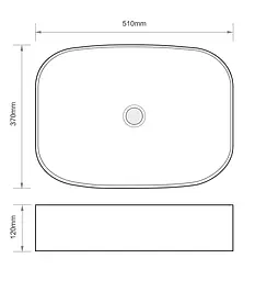 Умивальник накладний Mixxus Premium Bevel-0103 Black 510x370x120 мм MP6520, Чорний матовий - мініатюра 3