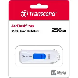 USB флеш накопичувач Transcend 256GB JetFlash 790 White USB 3.1 (TS256GJF790W) - мініатюра 5