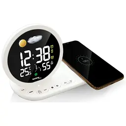 Годинник настільний Technoline WT427 Wireless Mobile Charging White (WT427), Білий