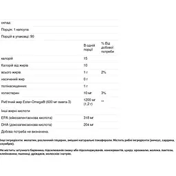 Омега-3 риб'ячий жир Puritan's Pride Omega-3 Fish Oil подвійна сила 1200/600 мг 90 капсул (PTP-17131-6) - мініатюра 3