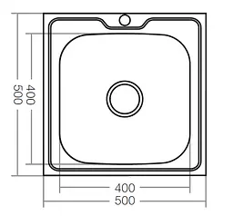 Кухонная мойка накладная ZERIXZ5050-06-160E satin (ZX1609) - мініатюра 2
