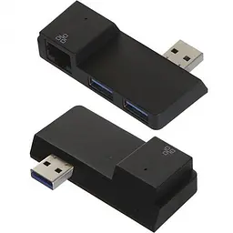 Мультипортовий адаптер USB Хаб Baseus Multi-Functional USB A to RJ45*1+USB3.0*2 CAHUB-FP01 Black - мініатюра 8