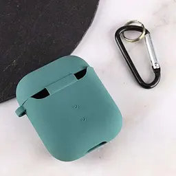 Чохол Silicone Case + Carabine для Apple AirPods Pine Green [38088] - мініатюра 3