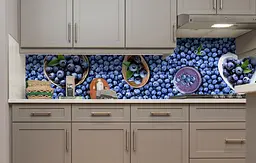 Вініловий кухонний фартух Чорниця наклейка для кухні ПВХ лісові Ягоди Сині 60х250 см Happy Pocket Z181589 - мініатюра 4