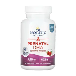 Омега-3 риб'ячий жир Nordic Naturals Prenatal DHA полуниця для серця, мозку та зору 90 софтгелів - мініатюра 3