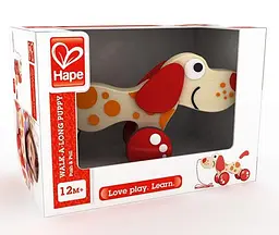 Дерев'яна каталка Hape Песик E0347 Іграшка для прогулянок - мініатюра 9