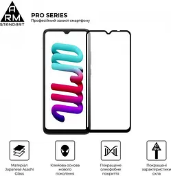Захисне скло Armorstandart Full Glue Glass для Xiaomi Redmi 10С/Redmi 12C [ARM61297] Black [70851] - мініатюра 3