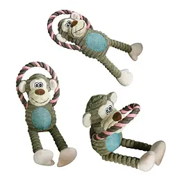 Плюшева іграшка для собак Shape Squeaky Dog Plush Toy - Green Monkey - мініатюра 4