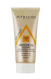 Професійна зволожуюча маска Atricos для сухого волосся з аргановим маслом Maschera Idratante Argan 200 ml