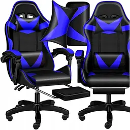 Крісло геймерське PLAYER з підставкою для ніг Blue/Black