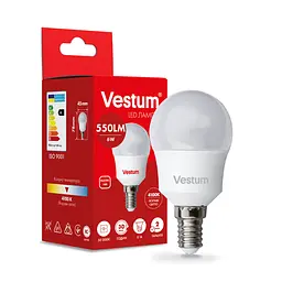 Світлодіодна лампа Vestum G45 6W 4100K 220V E14 1-VS-1203 - мініатюра 3