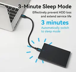 Зовнішня кишеня для 2.5" HDD/SSD USB 3.0 Micro-B Black Vention - мініатюра 3