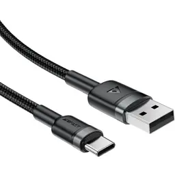 Дата кабель USB 2.0 AM to USB-C 1.2m 60W black Acefast (6974316285144) - мініатюра 2