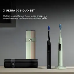 Електрична зубна щітка Oclean X Ultra 20 S Duo Set Green+Black - мініатюра 2