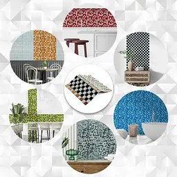 Мозаїка дзеркальна Wall Sticker 298х298х4.5мм Сірий+оранж SW-00002361 - мініатюра 4
