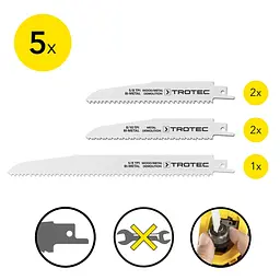 Полотна для шабельної пили Trotec 5 pieces Wood/Metal Set - мініатюра 5