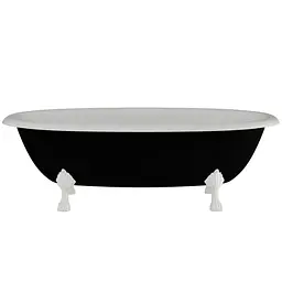 Ванна окремостояча глянцева Amidicon Olimpia 180x90 чорна з литого каменю білі ніжки OLIMPIA_180_nizhk_BLACK_HL, Чорний - мініатюра 8