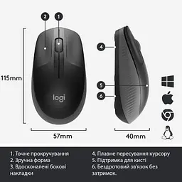 Комп'ютерна мишка Logitech M190 Charcoal (910-005905) - мініатюра 6