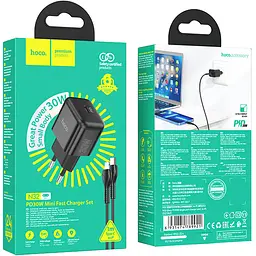 МЗП Hoco N32 Glory PD30W (1USB-C) + кабельType-C to Lightning Black - мініатюра 6