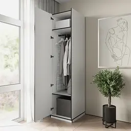 Шафа розпашна Moreli Ramo FR-0012 з полицями та штангою для одягу 518х570х2100 мм Зелений Димчастий - мініатюра 3