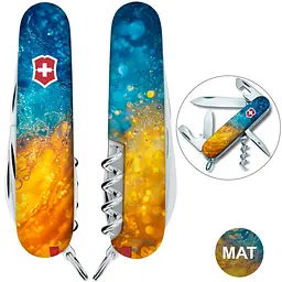 Ніж Victorinox Spartan Ukraine 91мм 13функ Жовто-сині бризки