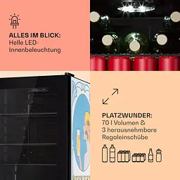 Холодильник для напоїв Klarstein Beersafe 70 Beer Time Edition (10046063) - мініатюра 5
