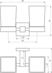 Склянка подвійна Globus Lux SQ 9428 хром матовий - мініатюра 3