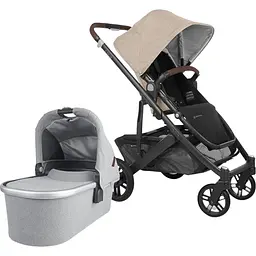 Прогулянкова коляска Uppababy Cruz V2 - LIAM +люлька Uppababy Carrycot-Stella Grey Brushed Melange Silver Frame