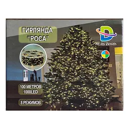 Гірлянда Роса нитка 1000 LED довжина 100 м з пультом від мережі зелена, мультиколор GarlandoPro 1000L100MGML - мініатюра 10