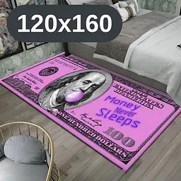 Стильний та зносостійкий килим для дому "100 доларів рожевий Money Never Sleeps" 120х160 KT8000406