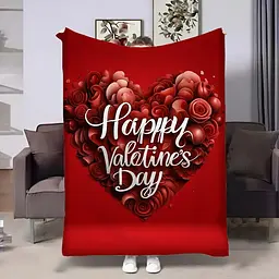 Плед 3D на день закоханих Happy Valentine's Day 4466_B 17994 135х160 см