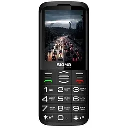 Мобільний телефон Sigma mobile Comfort 50 Grace, чорний, "бабусефон", 2 Mini-SIM, дисплей 2.8" кольоровий (320x240), моноблок